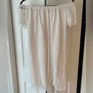 Lilly Pulitzer White Lace Off the Shoulder Dress